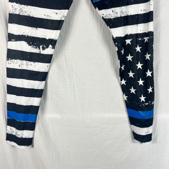 Charlie’s Project Leggings Thin Blue Line Police Flag Womens OS One Size - Picture 6 of 8